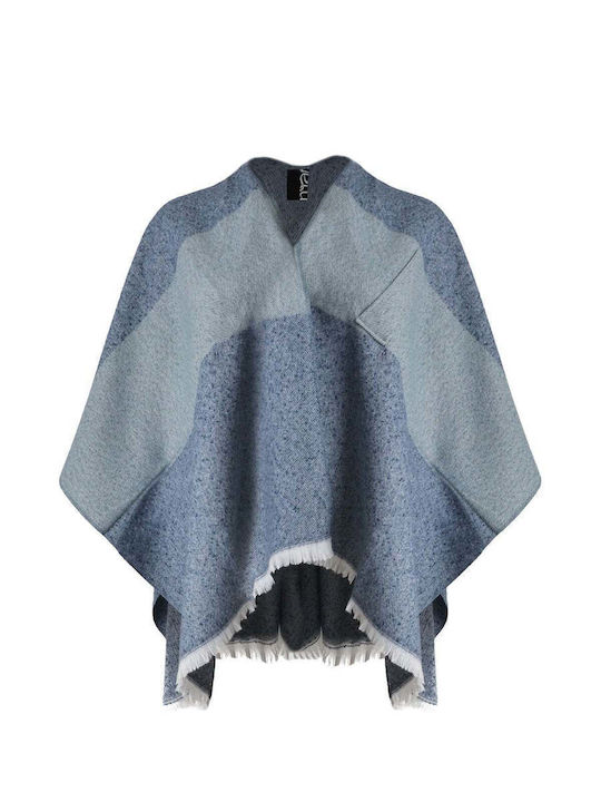Poncho Împletit Albastru Pentru Femei 0043.8317.N-indigo