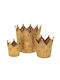 Set 3 Coroane Metalice Aurii 16x15x15,5 11x11x11,5 8,5x8,5x8,5 cm