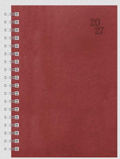 The Writing Fields Tägliches Tagebuch 2027 Burgundisch Spirale