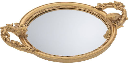 Iliadis Tavă Decorativă din Polirosină Rotundă cu Oglindă 36x26x4.5cm