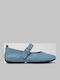 Gobi Leder Flache Sandalen für Damen Blau