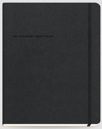 The Writing Fields Softline Седмичен Дневник 2027 Черен Кожен 21x26см
