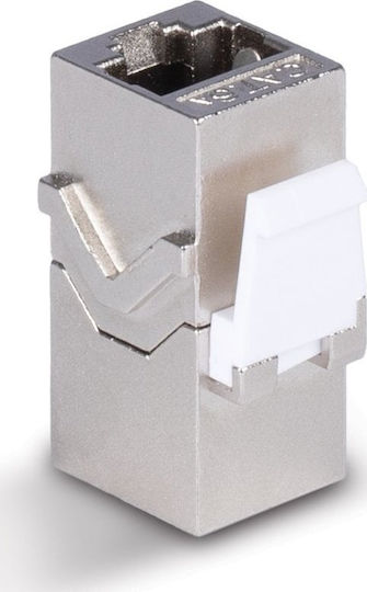 Lindy Μονή Πρίζα Δικτύου RJ45 Τύπου Cat6a σε Ασημί Χρώμα