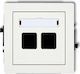 Karlik Единичен Механизъм на Мрежов Контакт RJ45 в Бял Цвят DGM-2P
