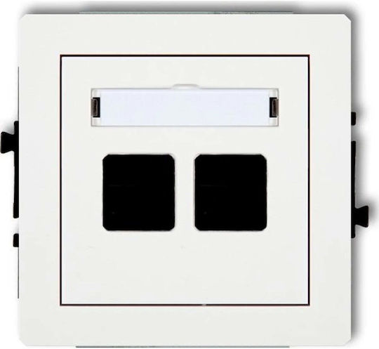 Karlik Единичен Механизъм на Мрежов Контакт RJ45 в Бял Цвят DGM-2P