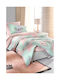 Saint Clair Set Single Cotton Sheets Rosie Mint 160x260cm 3 Pieces