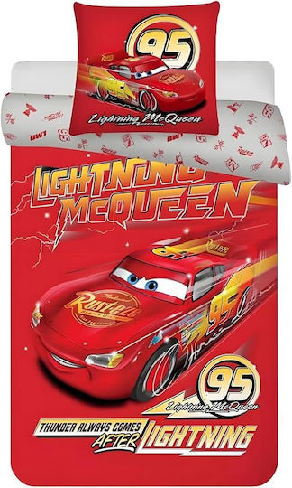 Disney Σετ Σεντόνια Μονά Βαμβακερά Cars 140x200cm
