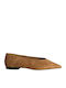 Women's Pointed Toe Brown Ballerina Shoes