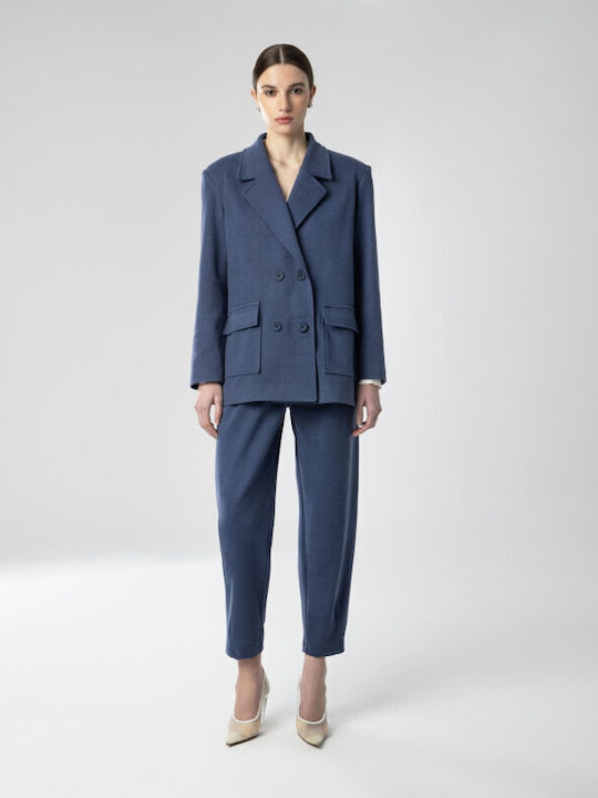 Moutaki Langer Damenblazer Blau
