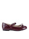 Kids Ballerinas With Hoop & Loop Closure Burgundy