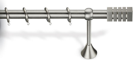 Viobrass Metalic Bază Pentru Perdele Single Diametru 25mm Lungime 160cm Argintiu 7002