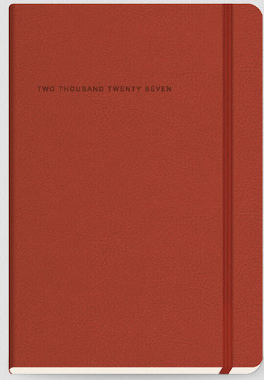The Writing Fields Softline Дневен Дневник B5 2027 Червена Кожена 17x25см