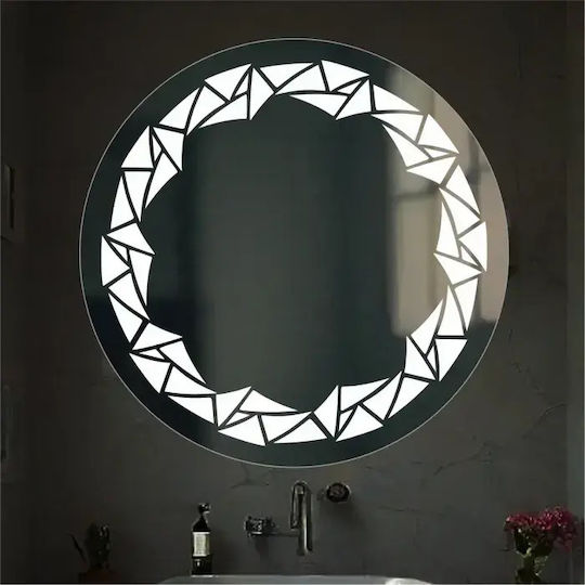 SteweHome Oglindă Rotundă De Baie LED 80x80cm Albă