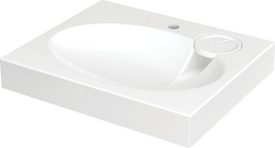 Ideal Standard Wall Mounted Vessel Bathroom Sink Made of Synthetic Material with Faucet 60x60cm Grey