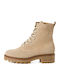 Leder Damen Stiefeletten Beige
