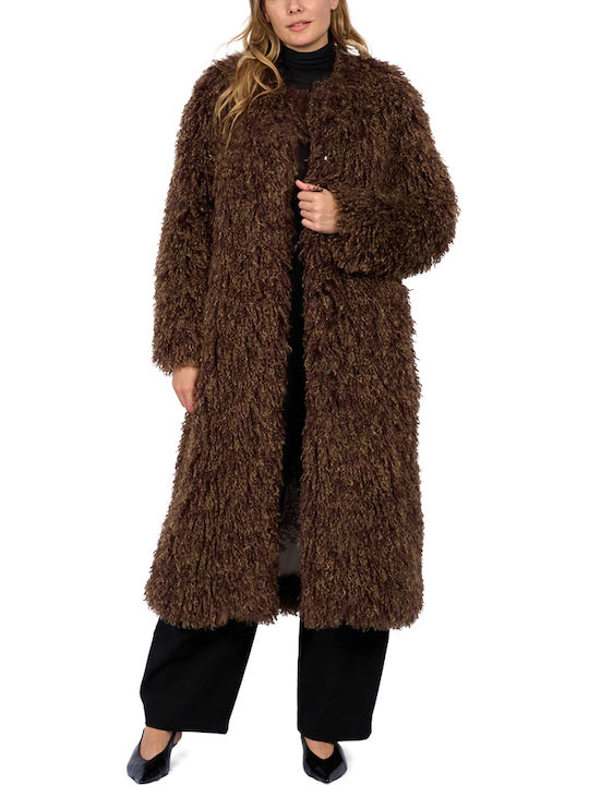 Oakwood Long Women's Fur Brown-Khaki