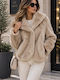 Long Women's Beige Fur