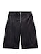 Damen-Shorts Leder Schwarz