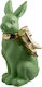 Polyester Green Rabbit Gold Bow 12.3x10.6x20.8cm