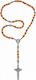 Handmade Catholic Rosary of Saint Benedict Wooden Beads 55cm
