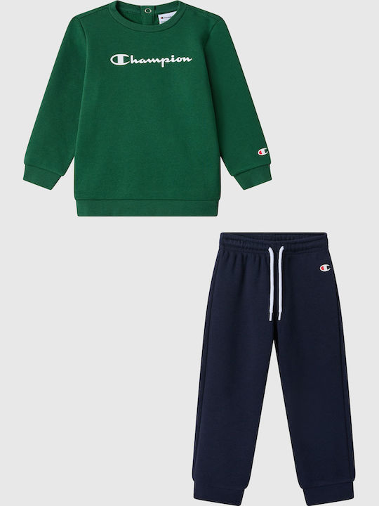 Champion Παιδικό Σετ Φόρμας Με ζακέτα Forest Green