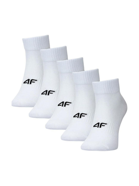 4F 4F Sports Socks White 5 Pairs