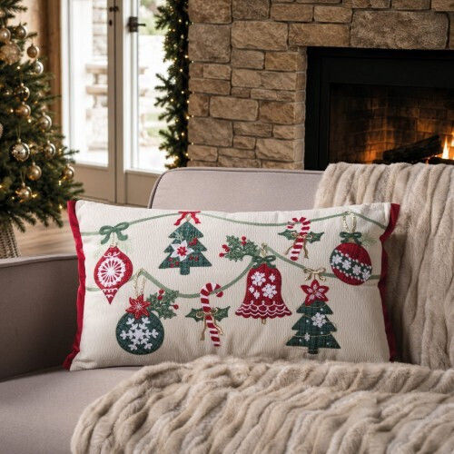 Teoran Perna Decorativă De Crăciun Bej 35x60cm