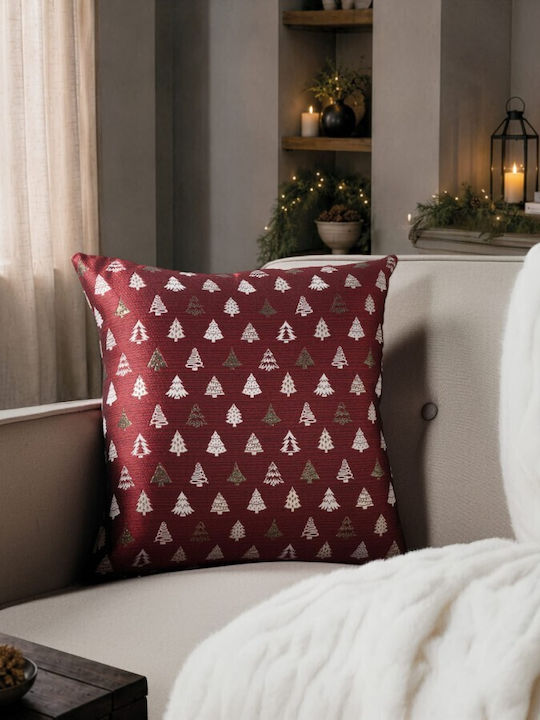 Teoran Christmas Decorative Square Red Pillow C...