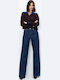 High Rise Women's Jean Pants in Wide Leg Style