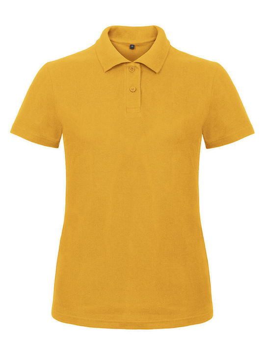 B&C Damen Werbe-Polo-T-Shirt Chili Gold