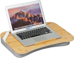 Relaxdays Bamboo Laptop Stand Grey