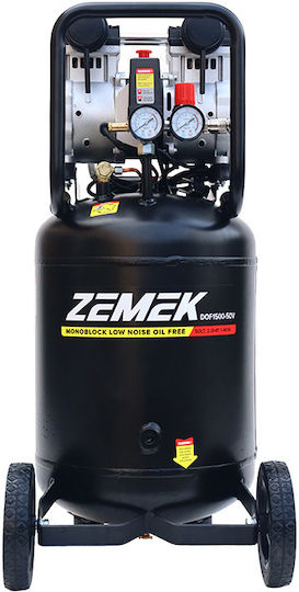 Zemek Μονοφασικό Κομπρεσέρ Αέρος 84dB με Ισχύ 2hp και Αεροφυλάκιο 50lt