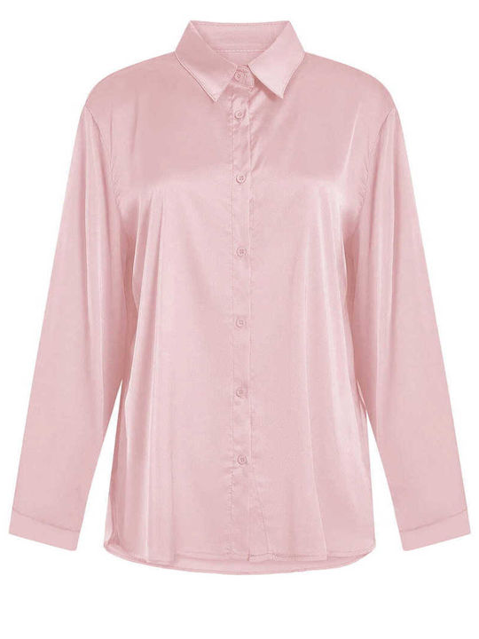 Celestino Damenhemden Satin Monochrom Rosa