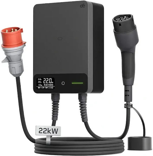 Depow Einphasiger Wandladestations-Ladegerät 22 kW mit Integriertem Kabel 10 m Typ 2 (094057)