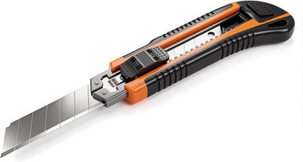 Cutter Profesional cu Lamă Retractabilă de 9,7 Mm, Corp Metalic din Aliaj de Zinc, Mâner Antiderapant, 3 Lame Preîncărcate, Pentru Tăierea Cartonului, Gips-cartonului, Lemnului și a AltTwo Materiale