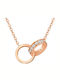 By Queen Ασημένιο Κολιέ 925 Eternal Love Rose Gold Λευκά Ζιργκόν
