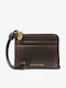 Wristlet Kleine Braune Damen-Leder-Kartenbörse