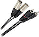 Καλώδιο 2x Rca Αρσενικό 2x Xlr Αρσενικό Μήκους 3 M Plugger