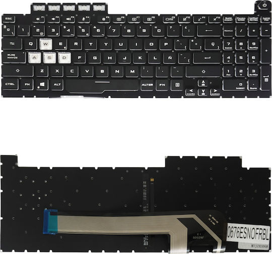 Tastatură Spaniolă Pentru Laptop Spanish Laptop Keyboard Asus Tuf Games F15 Fa506iu Fx506li Fx506lh Fx506 Tuf F17 Fx706li Fa706 A15 Fa506 Series Aebkxu00010 0knr0-661vus00 V191346as1 Es Fără Cadru Retroiluminată Neagră Κωδ.40676esnofrbl