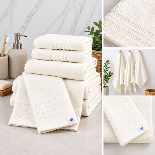 Pucioasa Prosop de Baie Hotelier 140x70 cm Alb cu Greutatea de 600 gsm