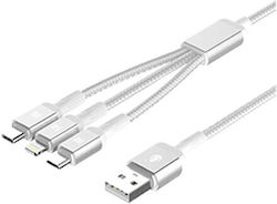 Καλωδιο Usb Mtk 3 1 Micro Usb-iphone-type C 3.4a 18w 1m Λευκο 463.053747 Καλωδιο Usb Mtk 3 1 Micro Usb-iphone-type C 3.4a 18w 1m Λευκο 463.053747