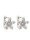 Miro Designers Women's Silver Earrings with White Zircon Mrw17145s