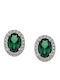 Miro Designers Women's Silver Earrings Green White Zircon Mrw23090s