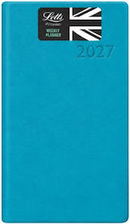 Letts Weekly Agenda 2027 Turquoise Leather 8.8x...