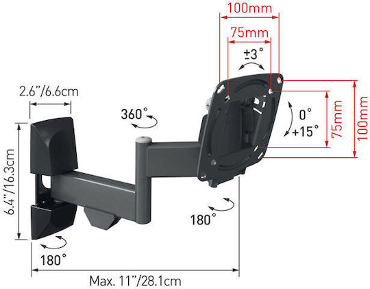 Barkan BW-950019 Βάση Τηλεόρασης με Βραχίονα έως 29"