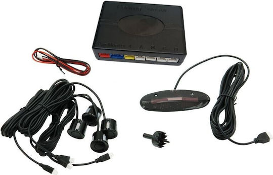 Rear Car Parking System with 4 Sensors in Black