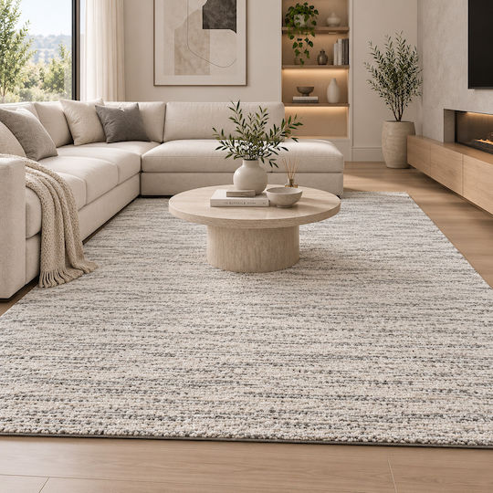 Saray Home Geometrischer Shaggy-Teppich, Rechteckig, Creme-Grau, 200 × 250 cm,