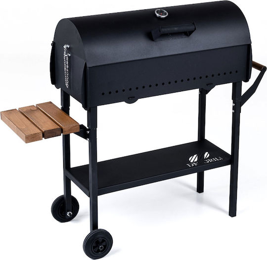 Holzkohlegrill mit Deckel und Thermometer 73 x 73 cm