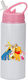 Winnie-Pooh-Trinkflasche 600 ml Weiß mit rosa Deckel