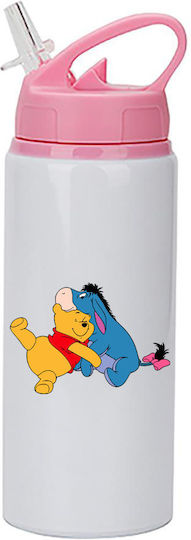 Παγούρι Winnie Pooh 600ml Λευκό Ροζ Καπάκι